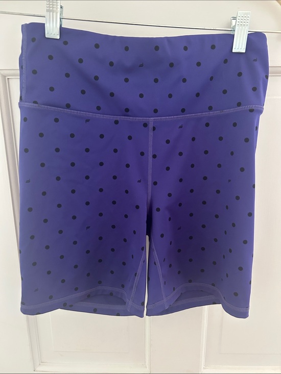 Fabletics Pants - Fabletics Purple High-Rise Bike Shorts with Black Dot Print